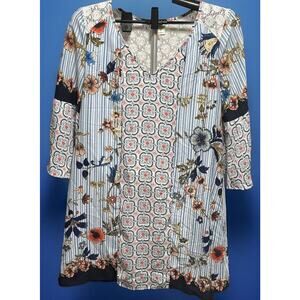Fig and Flower multicolor dress lace back size M